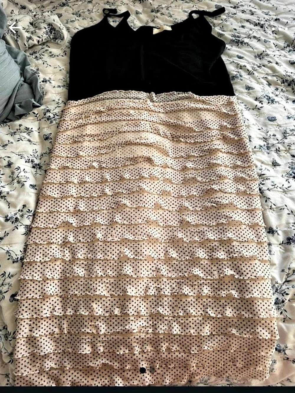 Polka Dot Maxi Dress in Black & cream Like New